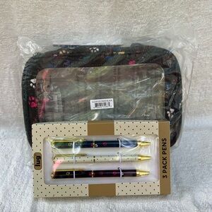 Lug Paws Black Clear Zip Storage Pouch and Lug Paws Pen Set